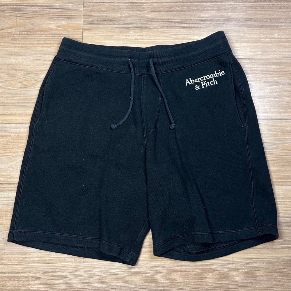 Abercrombie & Fitch Mens Sweat Shorts Embroidered Logo Black Medium